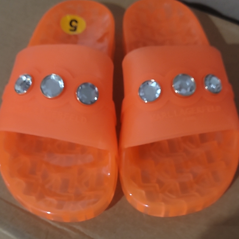 Orange Kids Slide Sandals